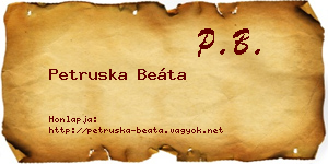 Petruska Beáta névjegykártya