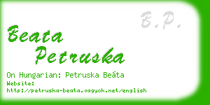 beata petruska business card